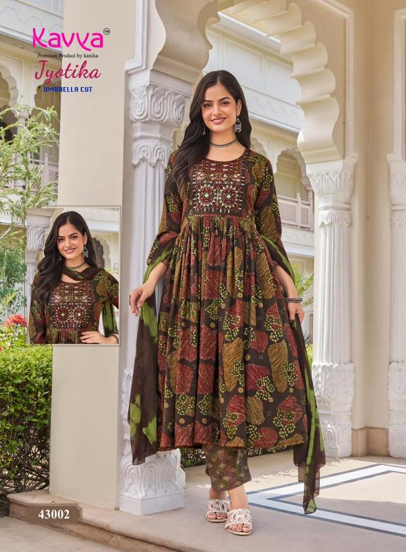 Kavya jyotika vol 43 umbrella cut kurti pant set wholesale flipkart